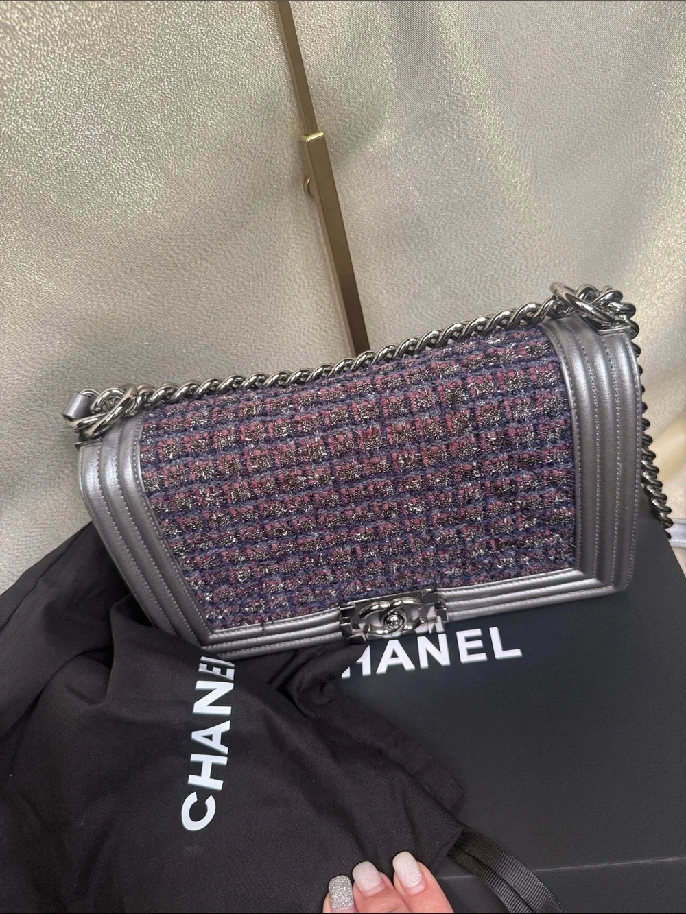 Chanel Tweed Medium Boy Bag